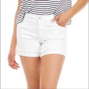 Celebrity Pink White Cuffed Shorts